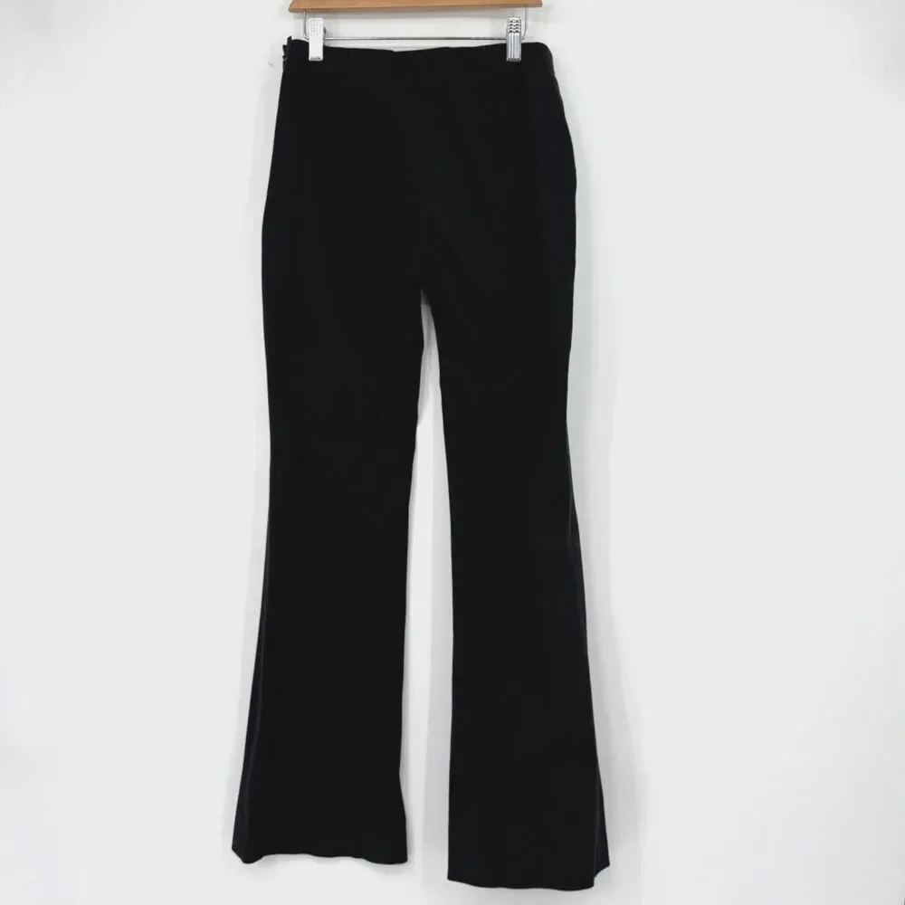 Piazza Sempione Women's 40 IT 4 US Black Bootleg Flare Cotton Dress Pants‎